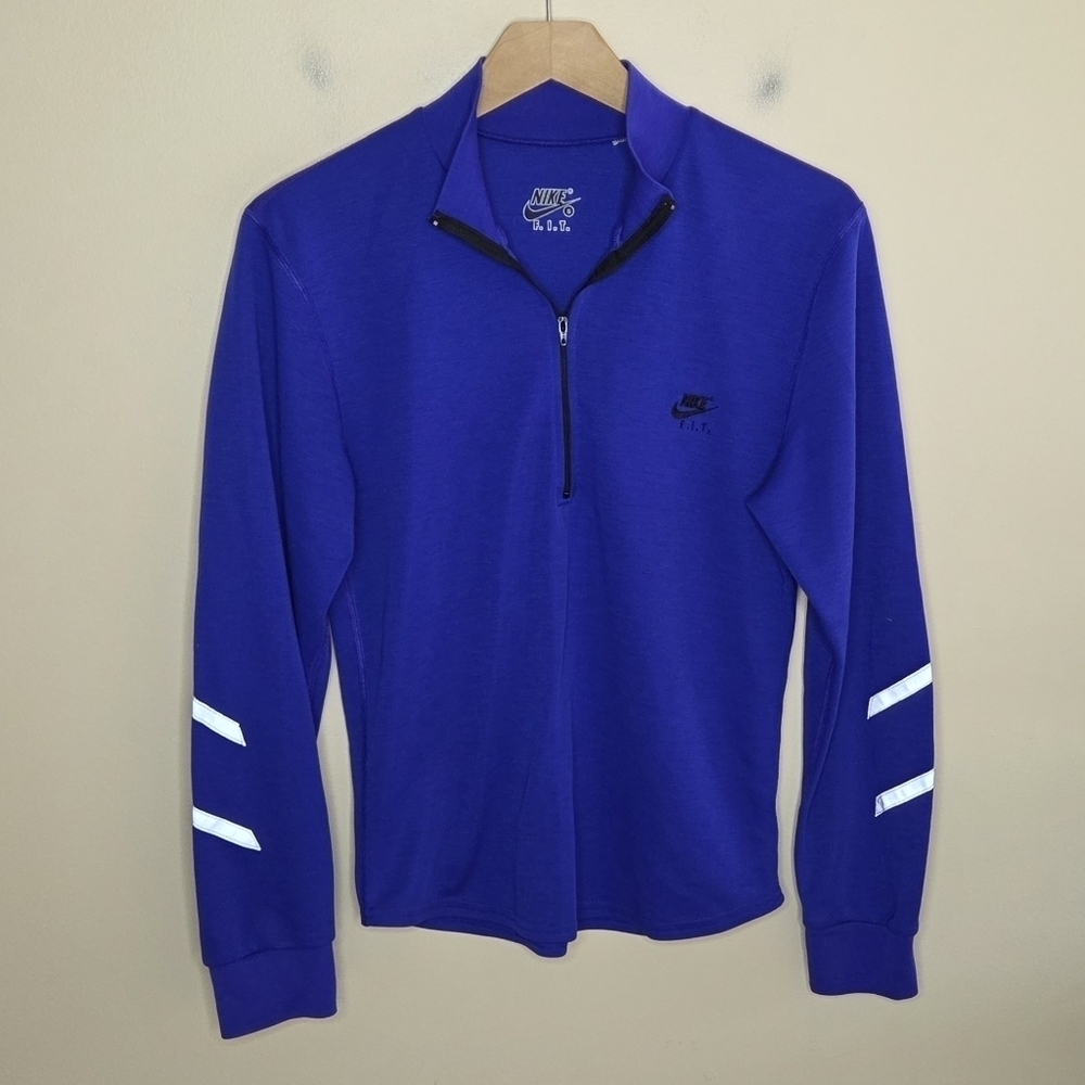 Vintage Nike F.I.T. Blue-Violet Long Sleeve Quarter Zip Pullover Size Small